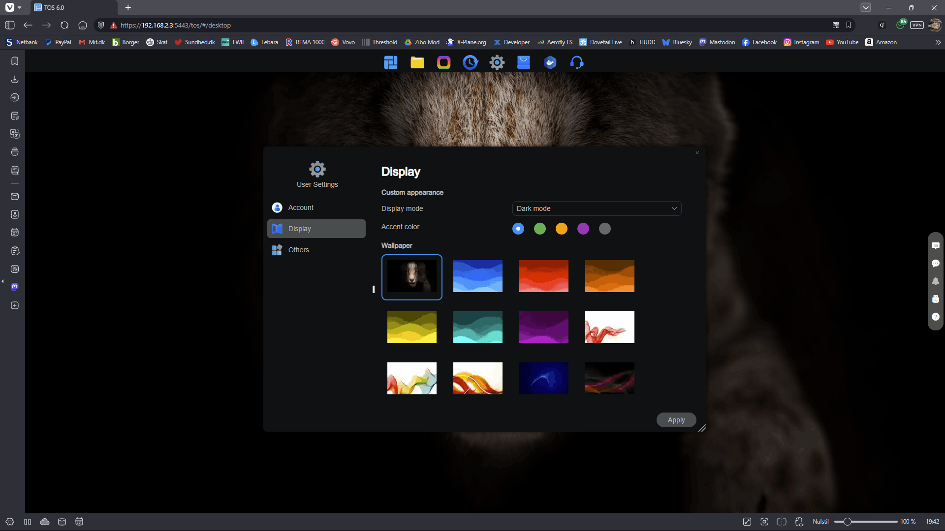TOS 6 Desktop - User Settings